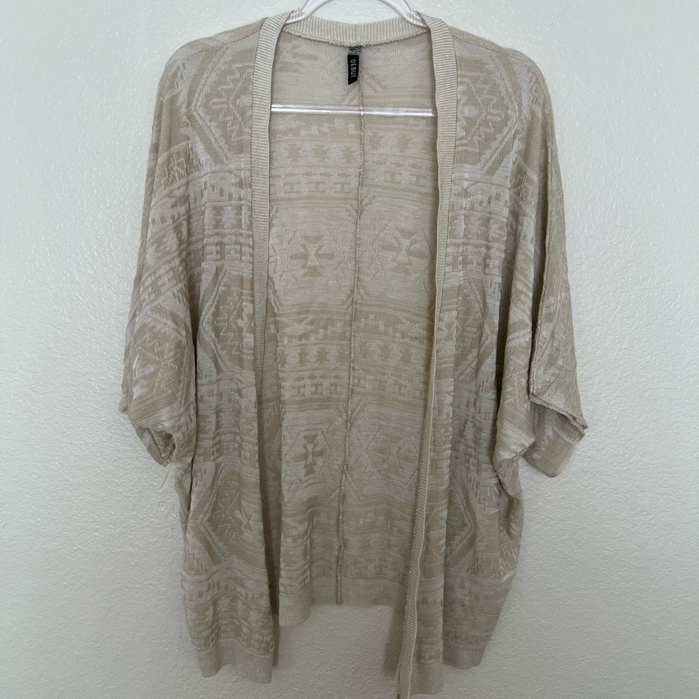 Cream Aztec loose fitting cardigan